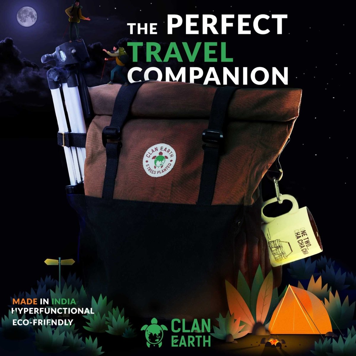 Pangolin Backpack - Canvas Rolltop Travel Backpack - Walnut Brown | Verified Sustainable by Brown Living™