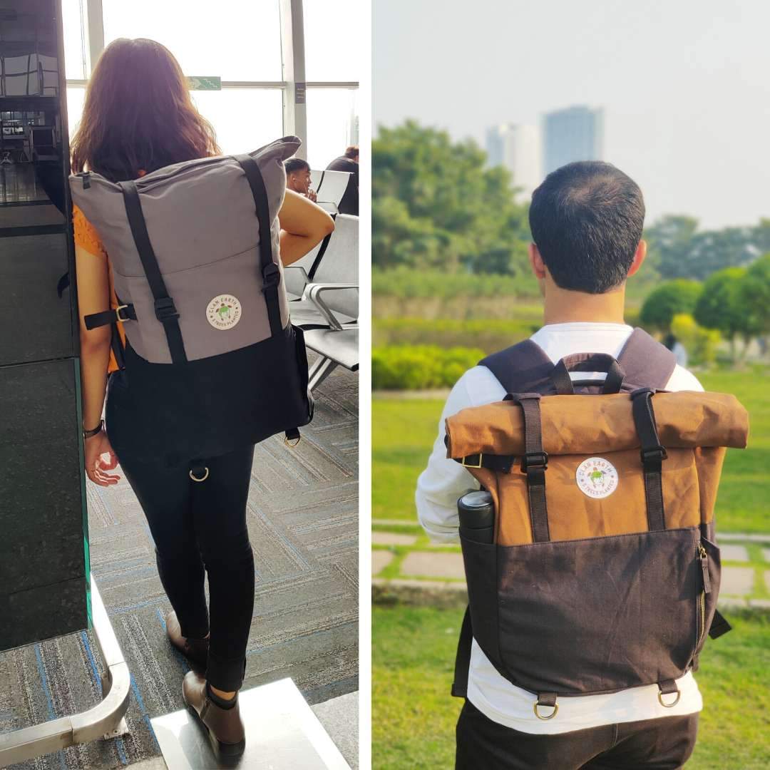 Pangolin Backpack - Canvas Rolltop Travel Backpack - Walnut Brown | Verified Sustainable by Brown Living™