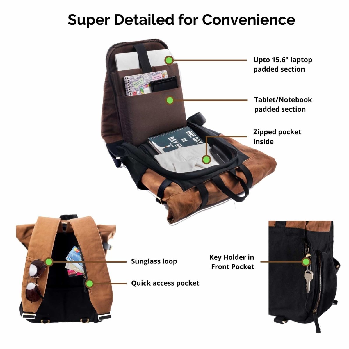 Pangolin Backpack - Canvas Rolltop Travel Backpack - Walnut Brown | Verified Sustainable by Brown Living™