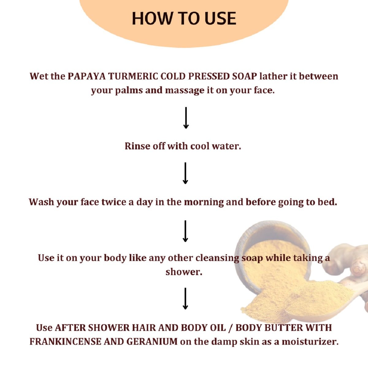 Papaya Turmeric Cold Pressed Soap - Pack of 3 - 100 g Each – Body Soap on Brown Living™. SKU: SKIE13. Img 4.