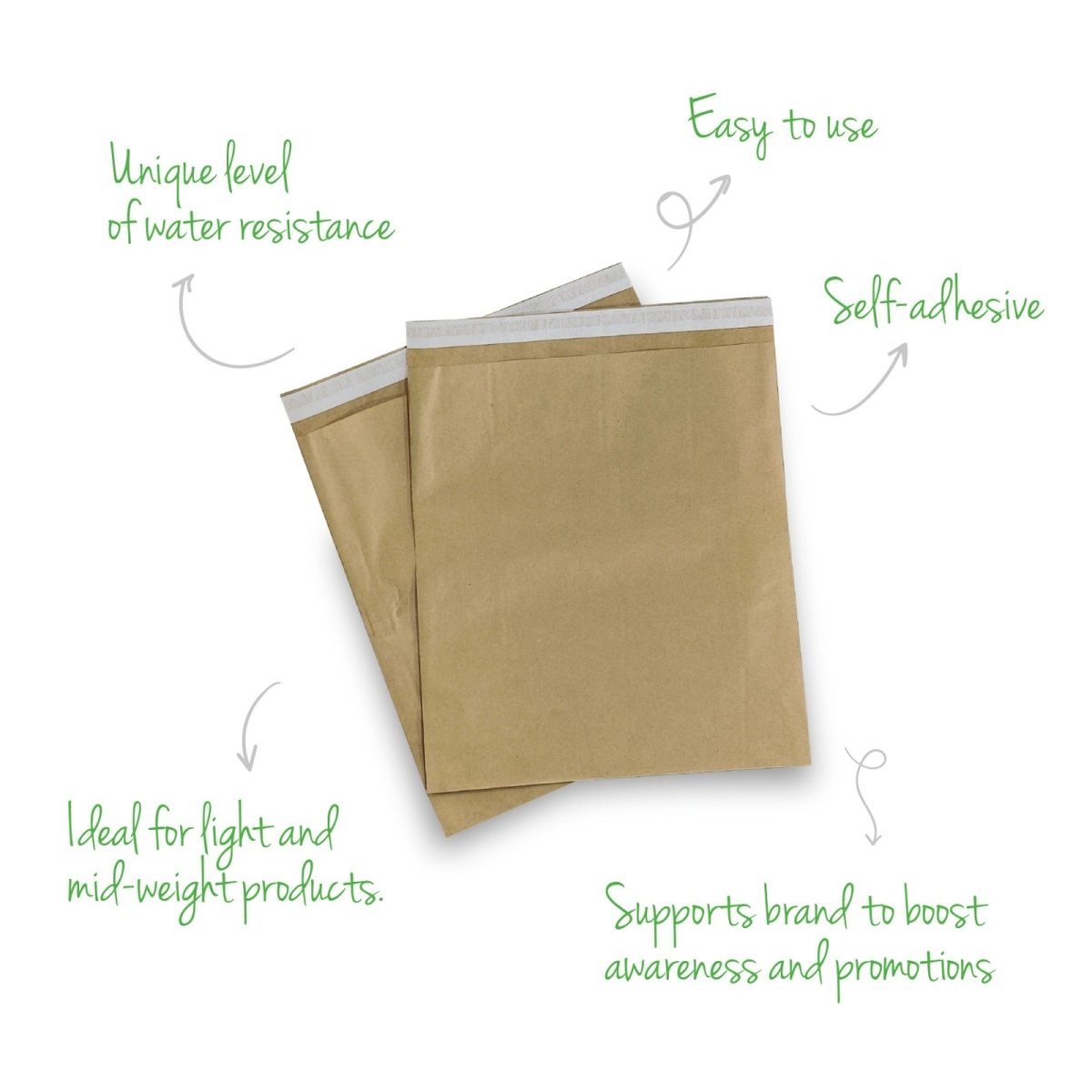 Paper Courier Bag | Packaging Pouch (15"x19") - Pack of 50 – Envelopes on Brown Living™. SKU: Bag_15X19_P50. Img 3.