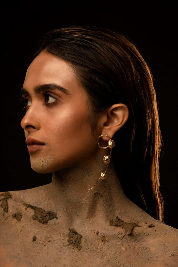 Buy Pea-k-boo | Gold plated earrings | Shop Verified Sustainable Womens Earrings on Brown Living™