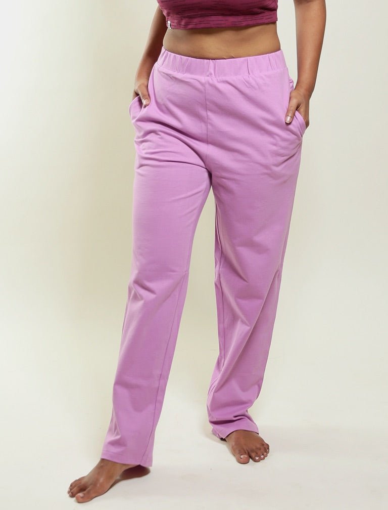 Pink 100% Organic Cotton Pajama – Womens Pants on Brown Living™. SKU: 014/PJ/Pink/S_24BL10607. Img 1.
