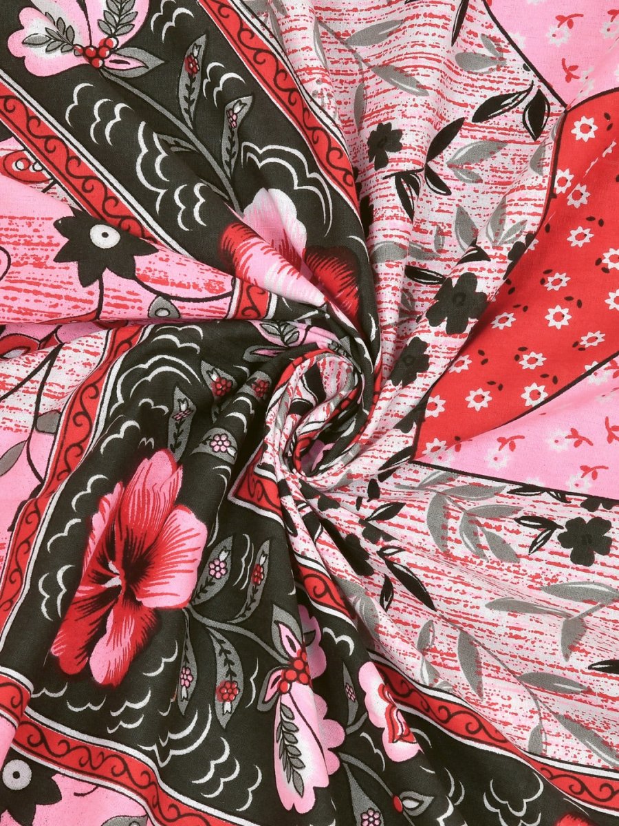 Pink Interiors Paisley Hand Printed Cotton Queen Size Bedding Set | Verified Sustainable by Brown Living™