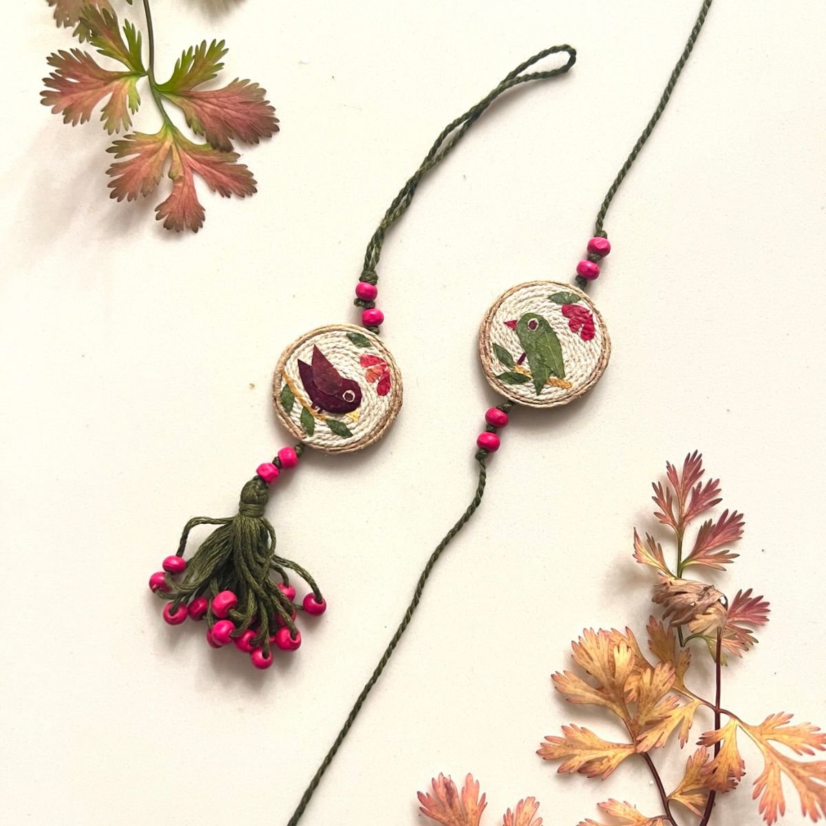 Plantable Lovebirds Rakhi and Lumba - Set of 2 – Rakhi on Brown Living™. SKU: GRERA09. Img 1.