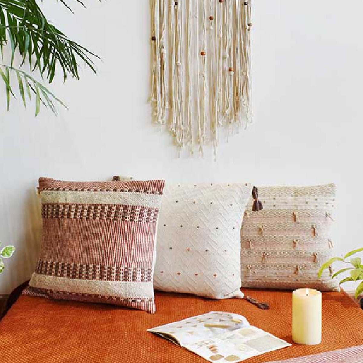 Playful Textured Stripes Cushion Cover | Verified Sustainable by Brown Living™