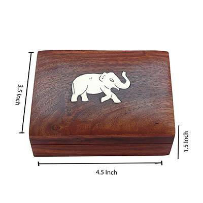 Playing Card Rosewood Deck Case Holder Box with Free Cards – Card Games on Brown Living™. SKU: 1038401. Img 7.