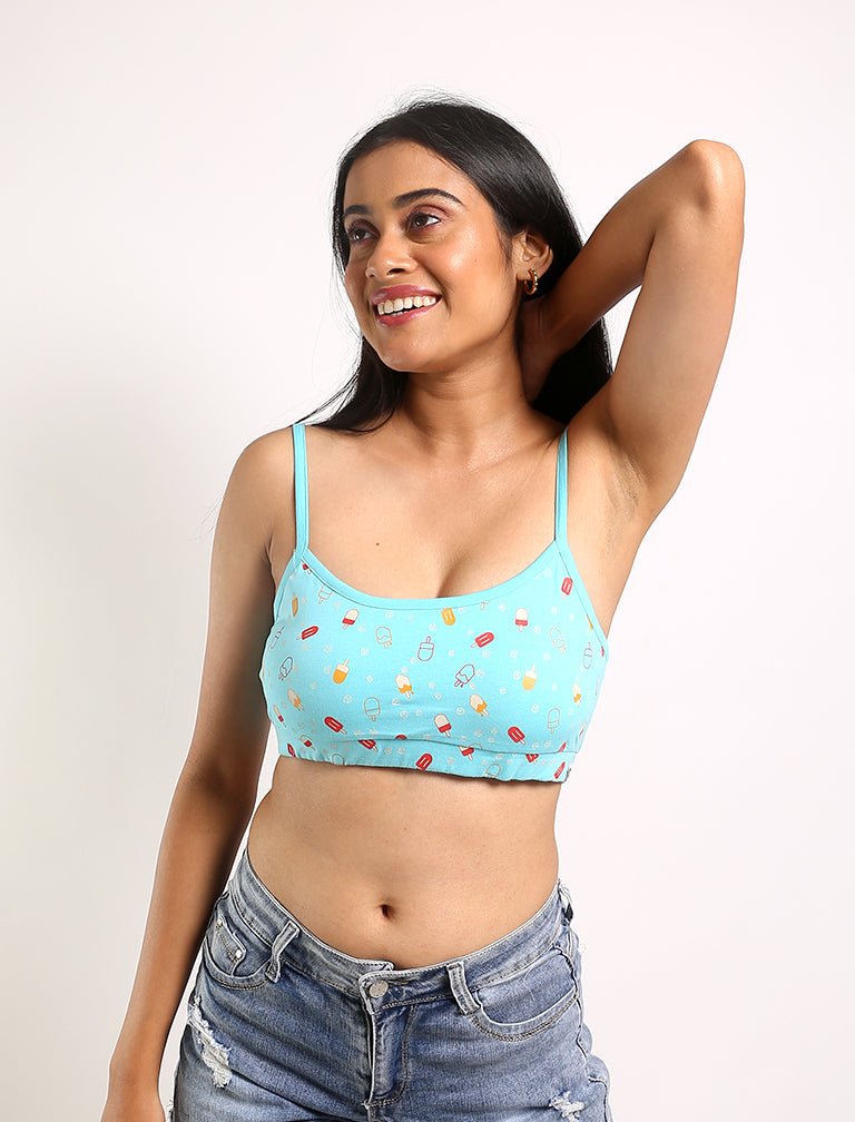 Popsicle Bralette – Womens Underwear on Brown Living™. SKU: 008/PSCL/BLUE/AOP_24BL10569. Img 1.