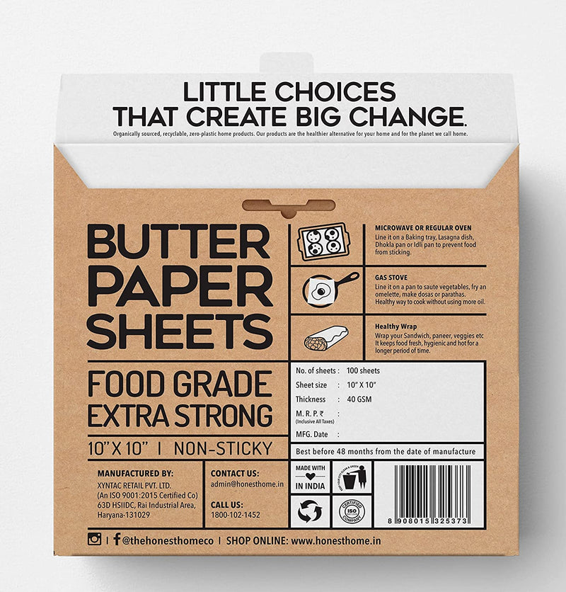Precut 10x10 Inch Square Butter Paper Sheets- 200 | Verified Sustainable Cooking & Baking Supplies on Brown Living™