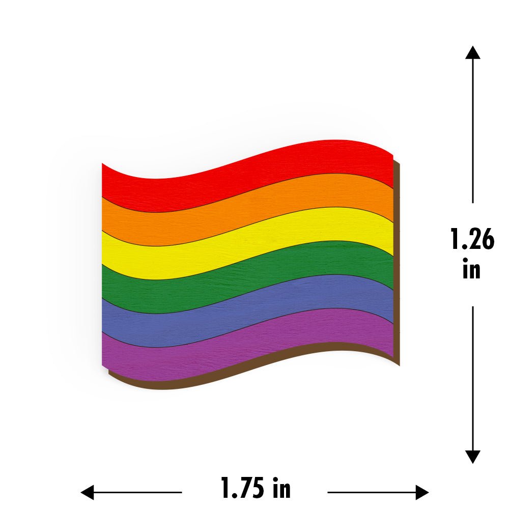 Pride Flag Hand Painted Wooden Magnet | Verified Sustainable by Brown Living™