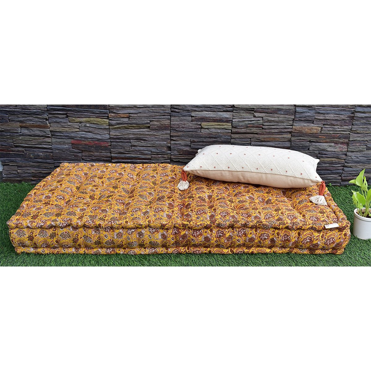 Printed Cotton Mattress (Green) | Verified Sustainable by Brown Living™