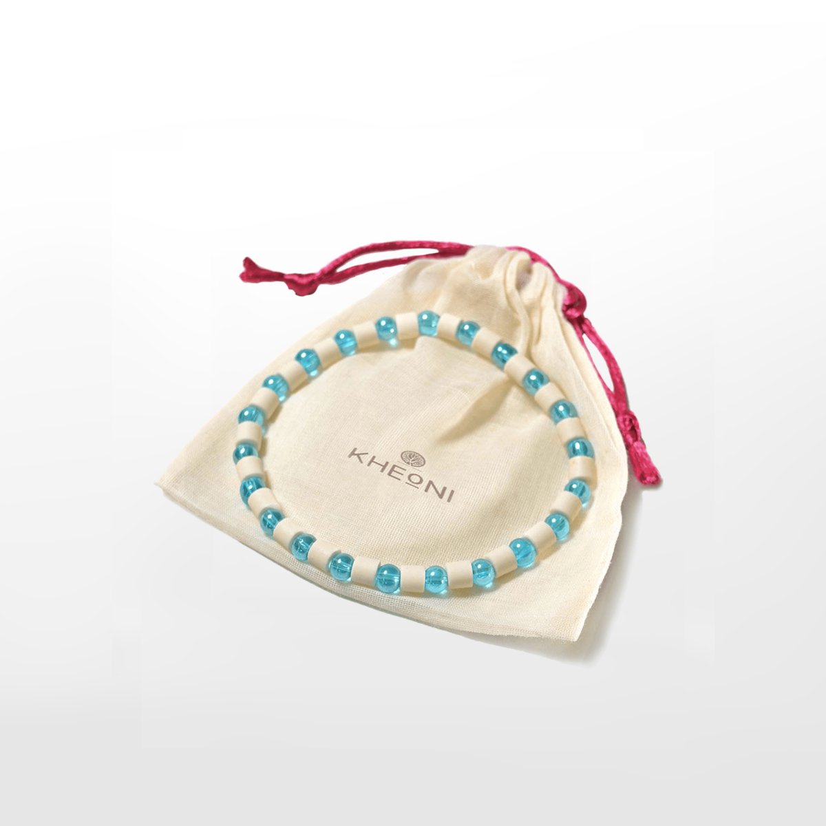 Probiotics Therapeutic Ceramic Bracelet – Womens Bracelets on Brown Living™. SKU: PRBECE001P - blue. Img 1.
