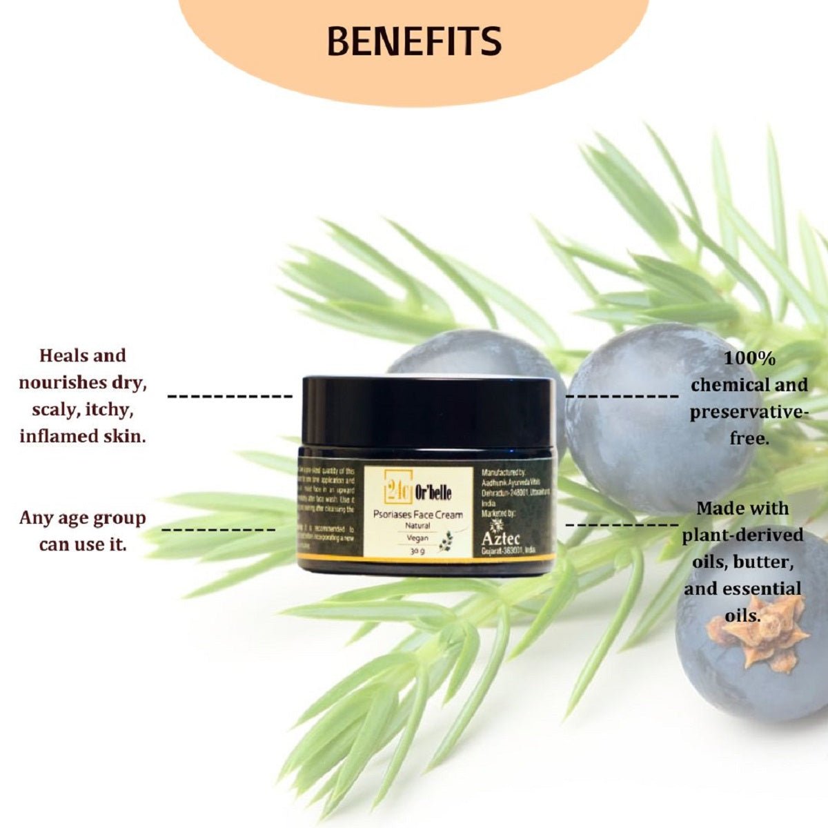 Psoriasis Face Cream - 30 g – Body Butter on Brown Living™. SKU: PERE27. Img 3.