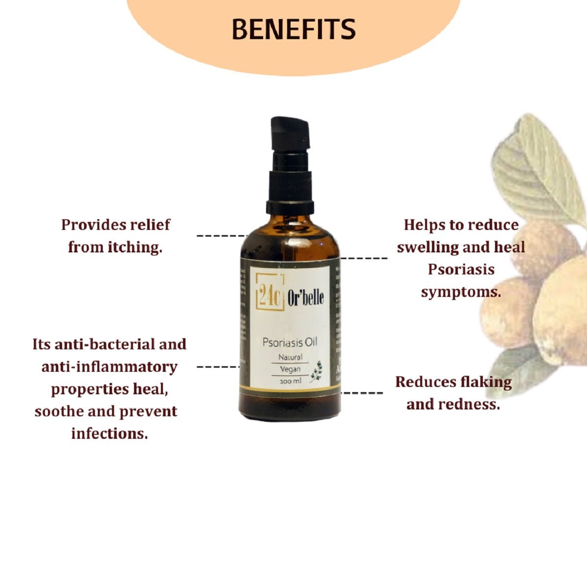 Psoriasis Oil - 100 ml – Body Oil on Brown Living™. SKU: PERE30. Img 4.