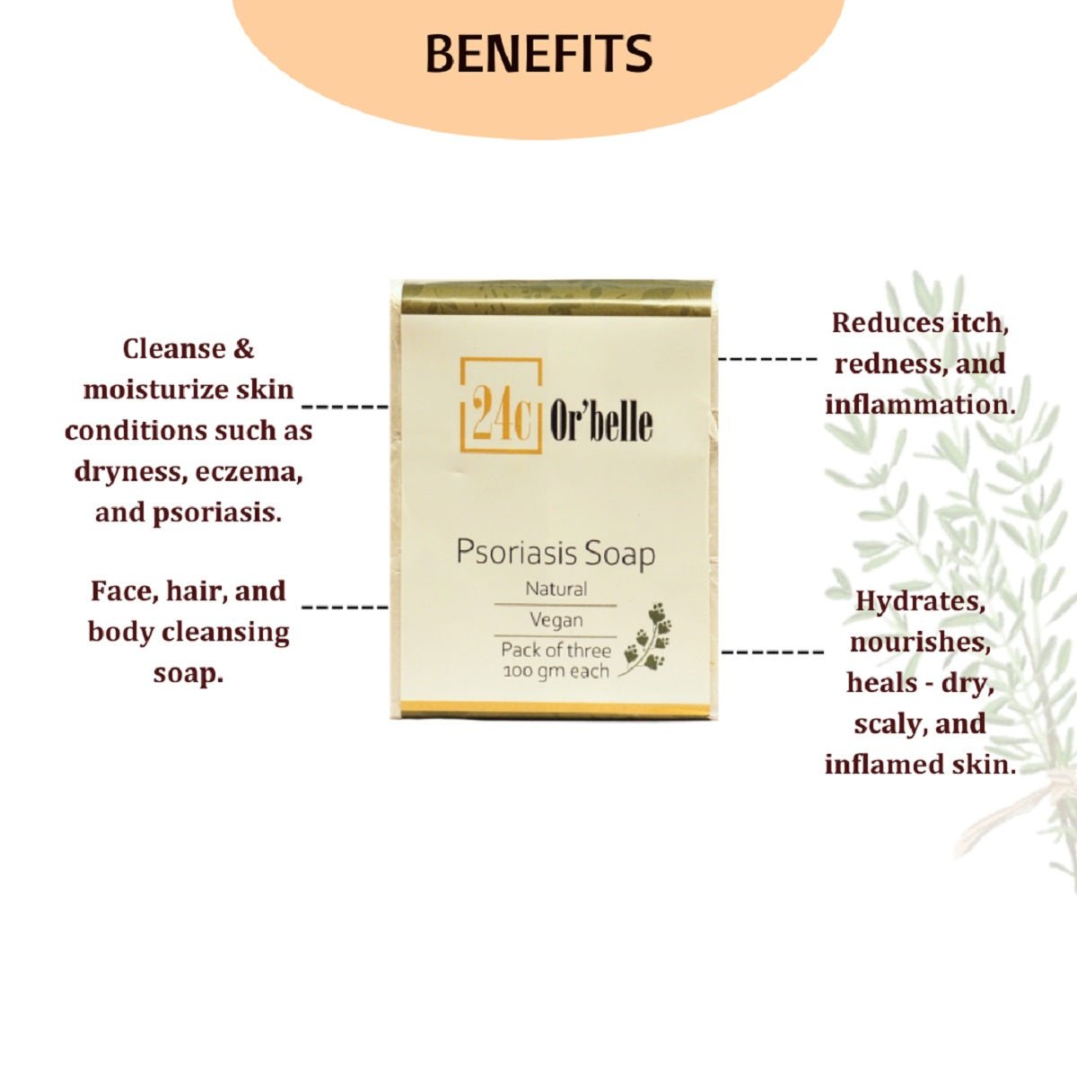 Psoriasis Soap (Pack of 3) – Body Soap on Brown Living™. SKU: PERE26. Img 3.