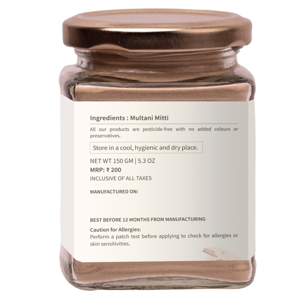 Pure Multani Mitti Face Pack for Exfoliation & Clear Skin - 150g | Verified Sustainable by Brown Living™