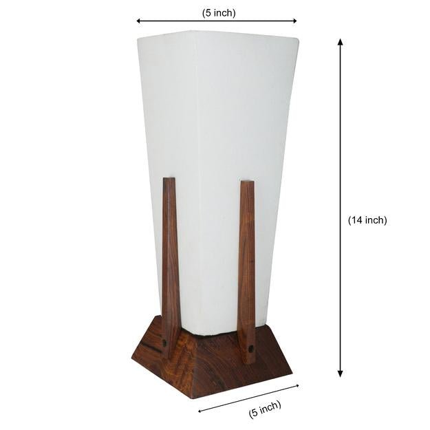 Wooden Table Lamp for Bedroom | Home Decorative (Brown - 14'' Inch x 14" inch) – Lamps & Lighting on Brown Living™. SKU: LMP - 007. Img 5.