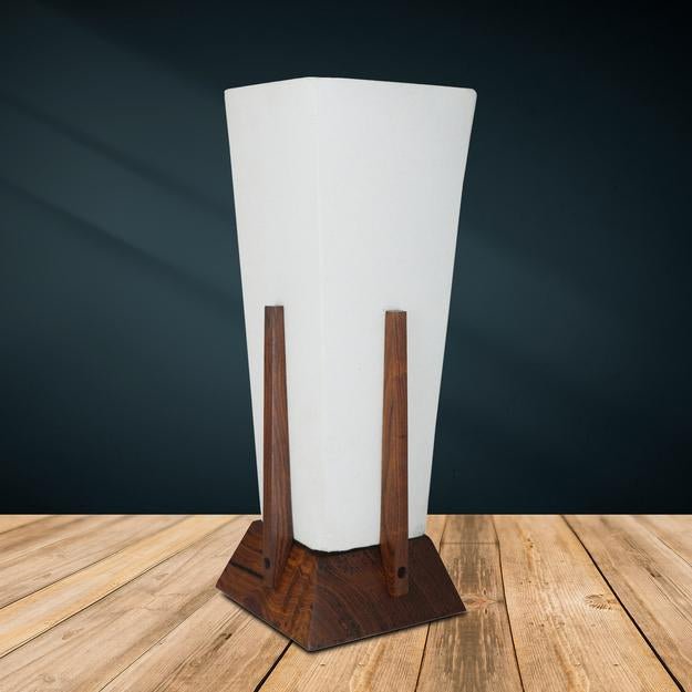 Wooden Table Lamp for Bedroom | Home Decorative (Brown - 14'' Inch x 14" inch) – Lamps & Lighting on Brown Living™. SKU: LMP - 007. Img 6.