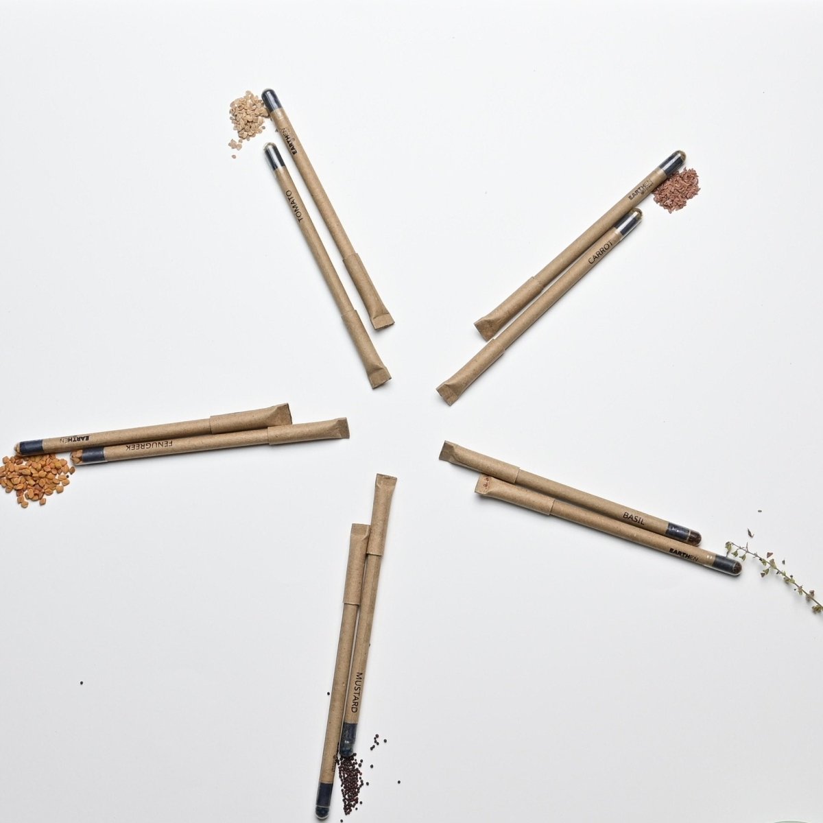 Recycled Paper Seed Pen With Jute Pouch - Set of 10 pens | Verified Sustainable by Brown Living™