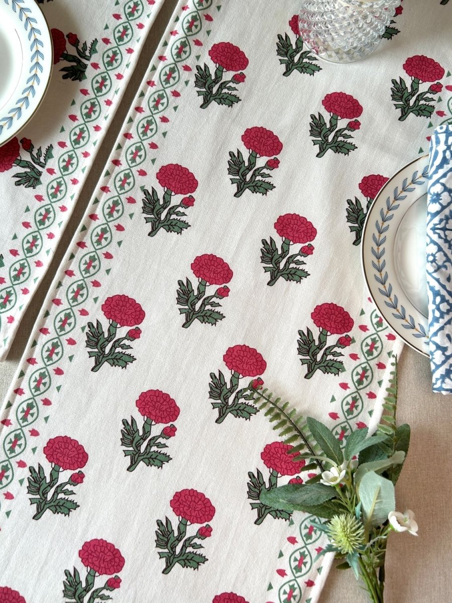 Red Blush Table Runner 14x71 Inches | Verified Sustainable by Brown Living™