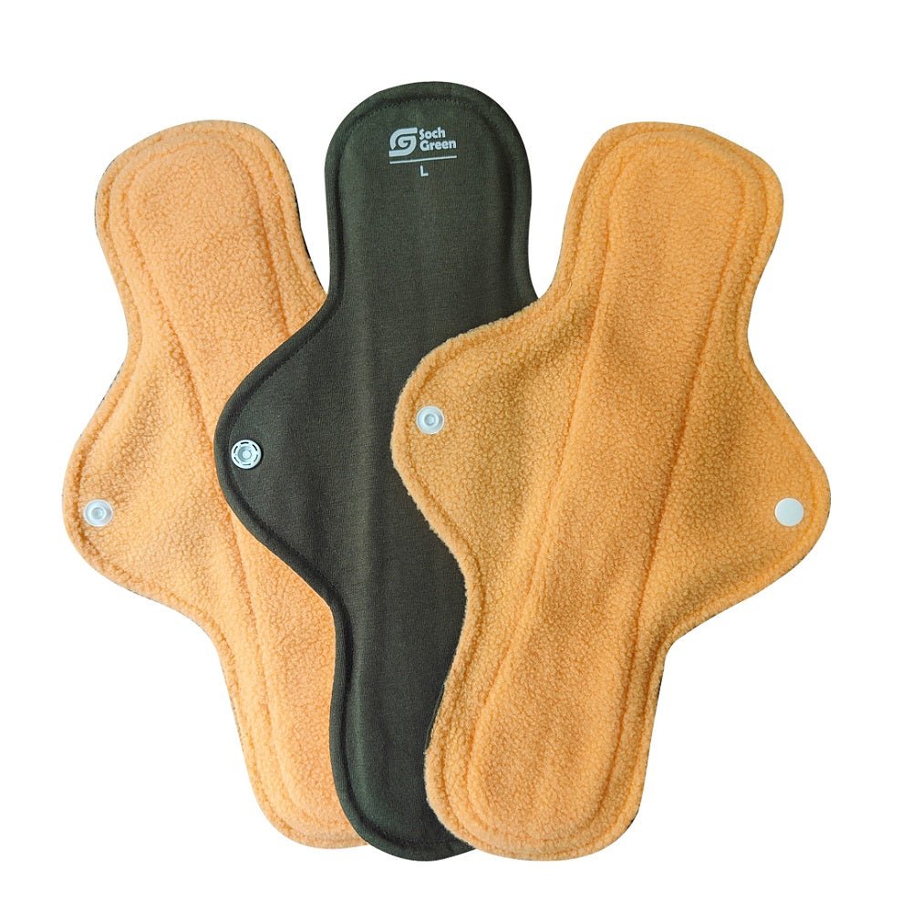 Urine Leak Reusable Cloth Pads (Quick Dry) (3 pcs) – Sanitary Pad on Brown Living™. SKU: SG - ULRP. Img 1.