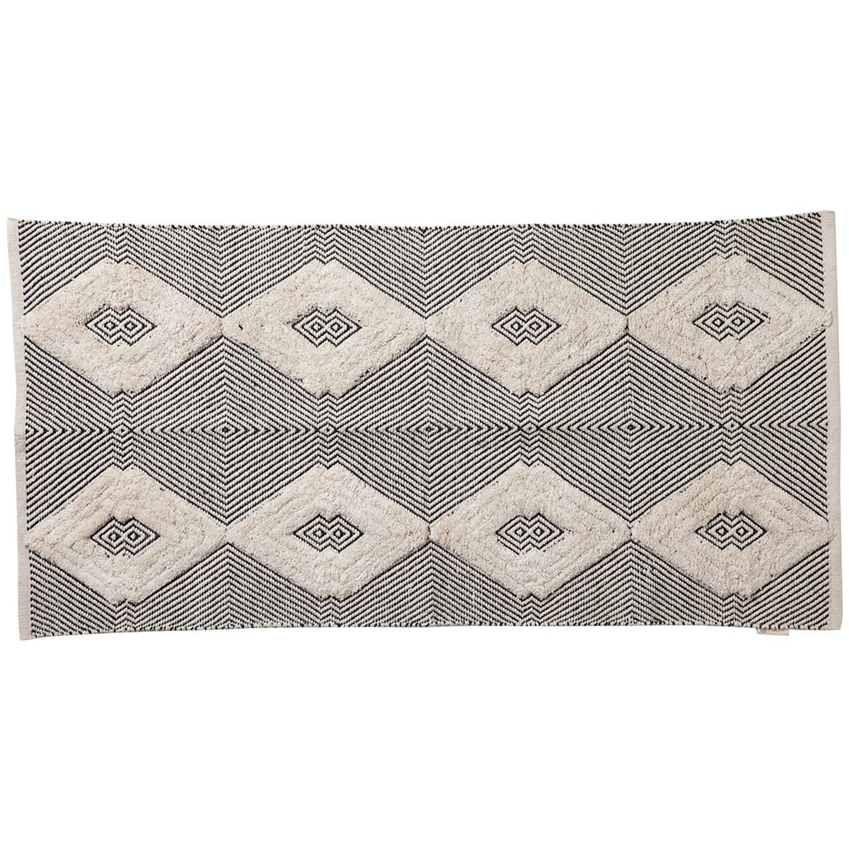 Rhomb Tuft Wo - Metric Cotton Rug (Black) Small | Verified Sustainable by Brown Living™