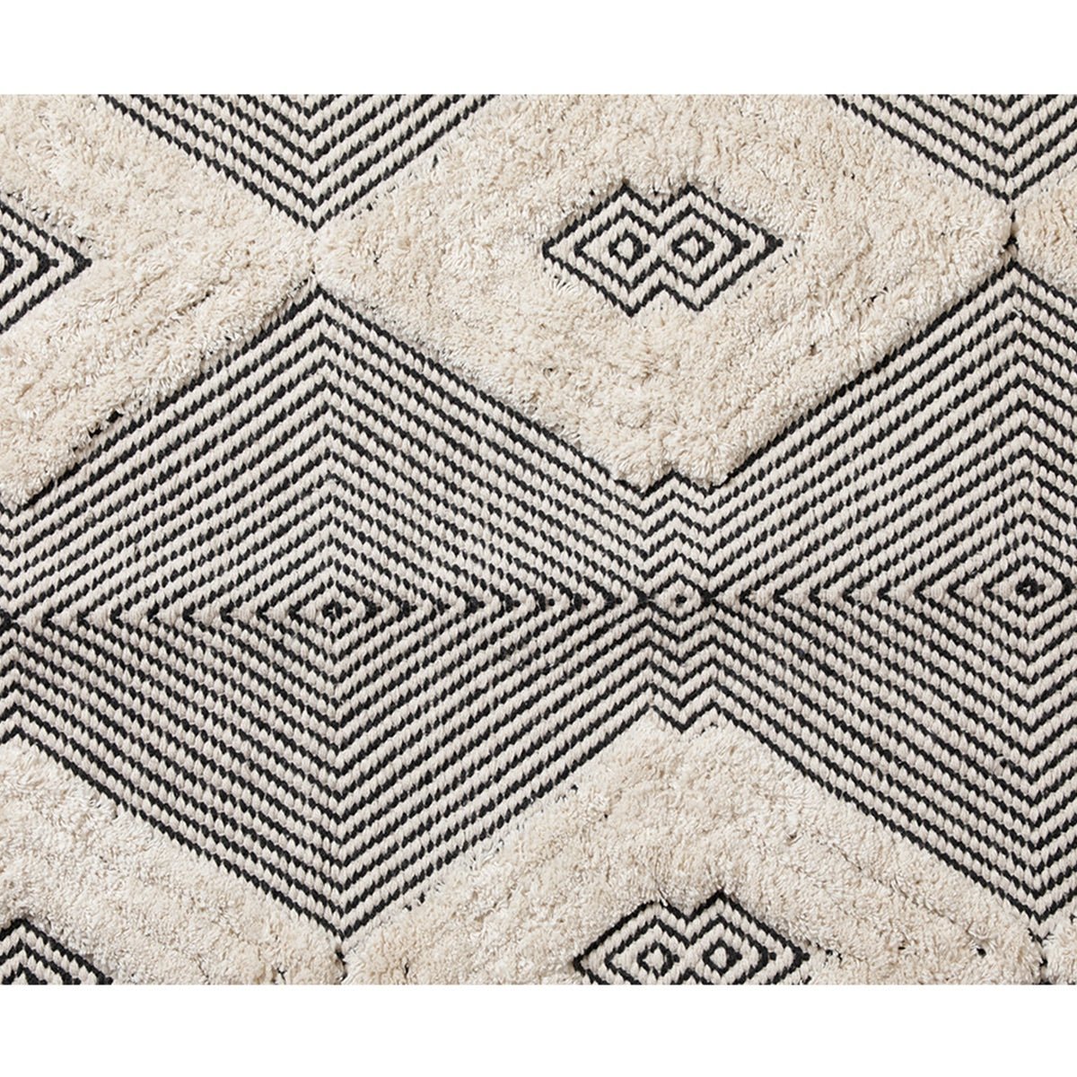 Rhomb Tuft Wo - Metric Cotton Rug (Black) Small | Verified Sustainable by Brown Living™
