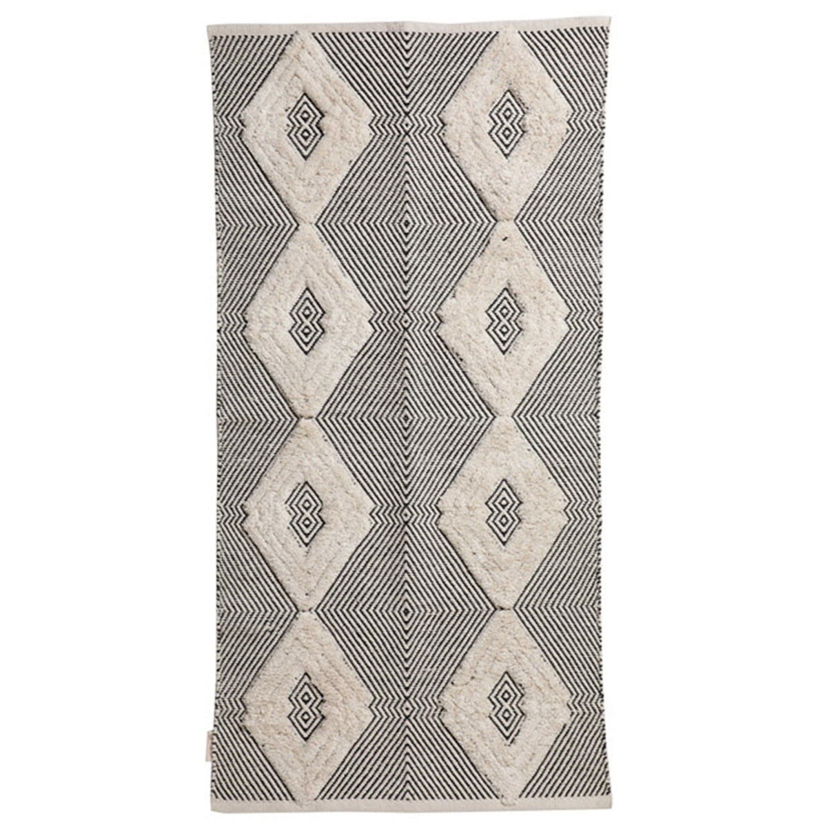 Rhomb Tuft Wo - Metric Cotton Rug (Black) Small | Verified Sustainable by Brown Living™