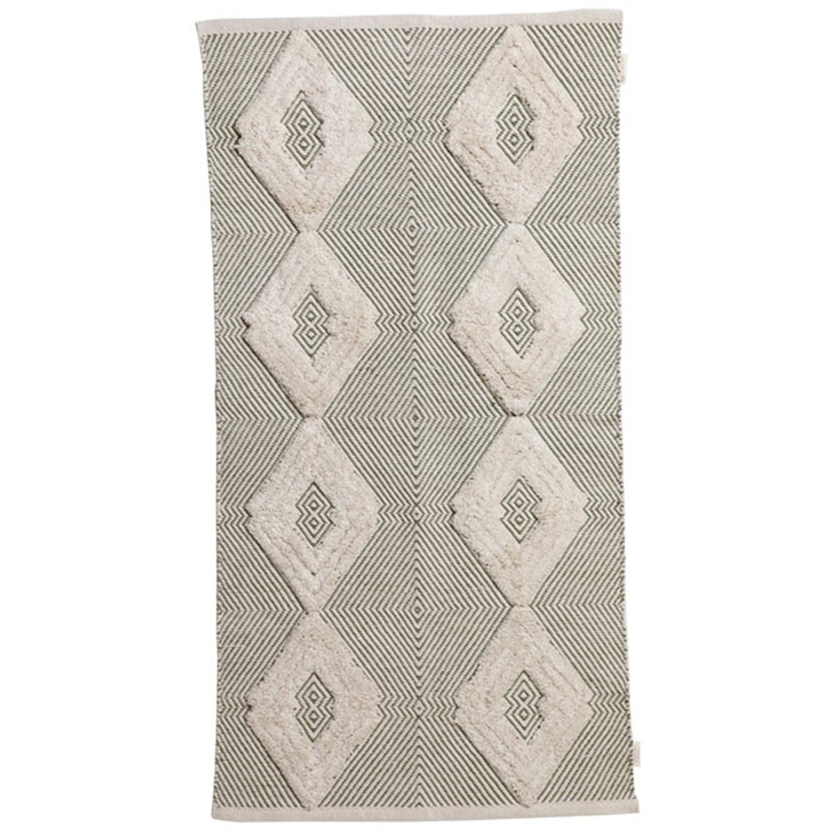 Rhomb Tuft Wo - Metric Cotton Rug (Olive) Small | Verified Sustainable by Brown Living™