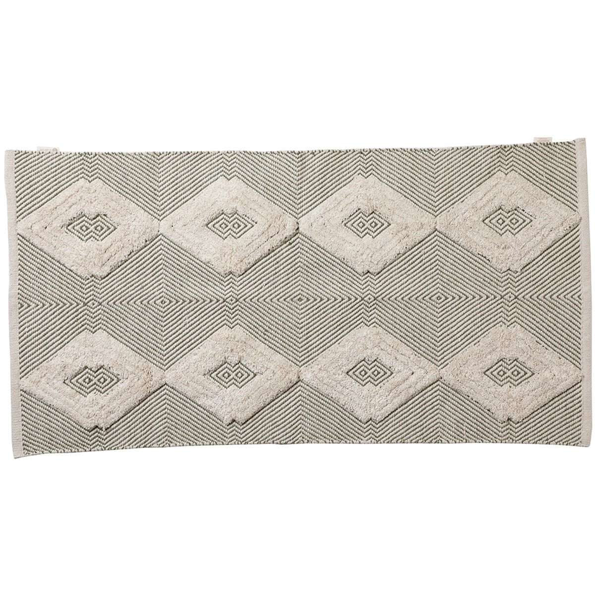 Rhomb Tuft Wo - Metric Cotton Rug (Olive) Small | Verified Sustainable by Brown Living™