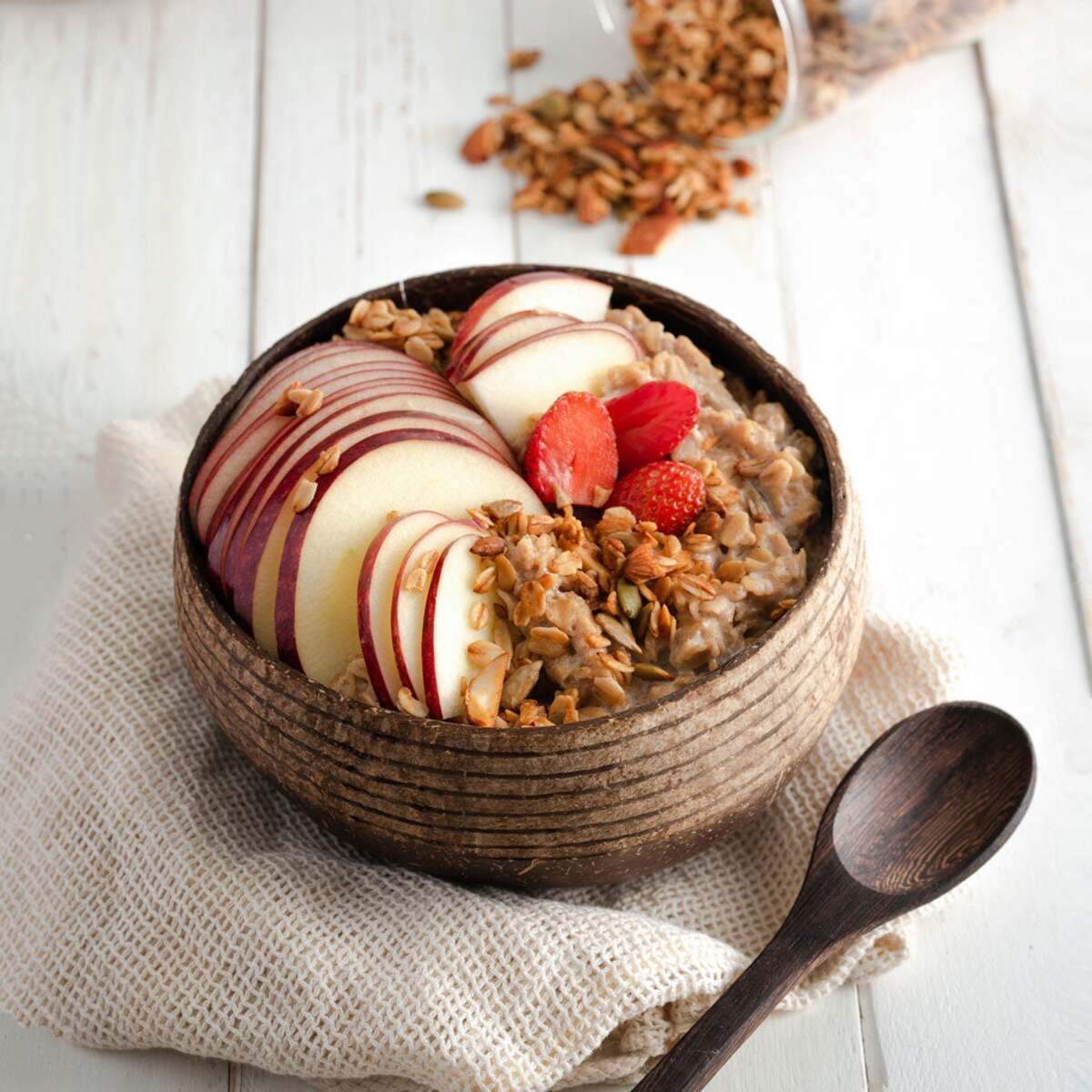 Ring Jumbo 900ml Coconut Bowl with 1 Bowl and Spoon and Fork Brown | Verified Sustainable by Brown Living™