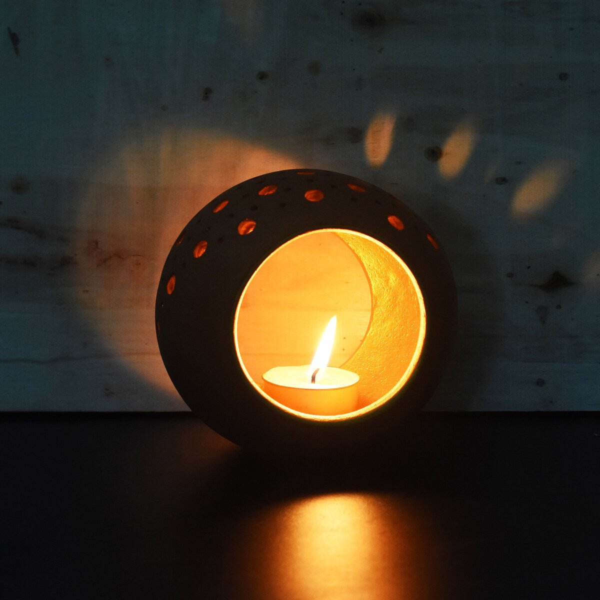 Ring Small Tea Light Holder with Free Soywax Tealights – Candles & Fragrances on Brown Living™. SKU: CH - RNG/S1. Img 1.