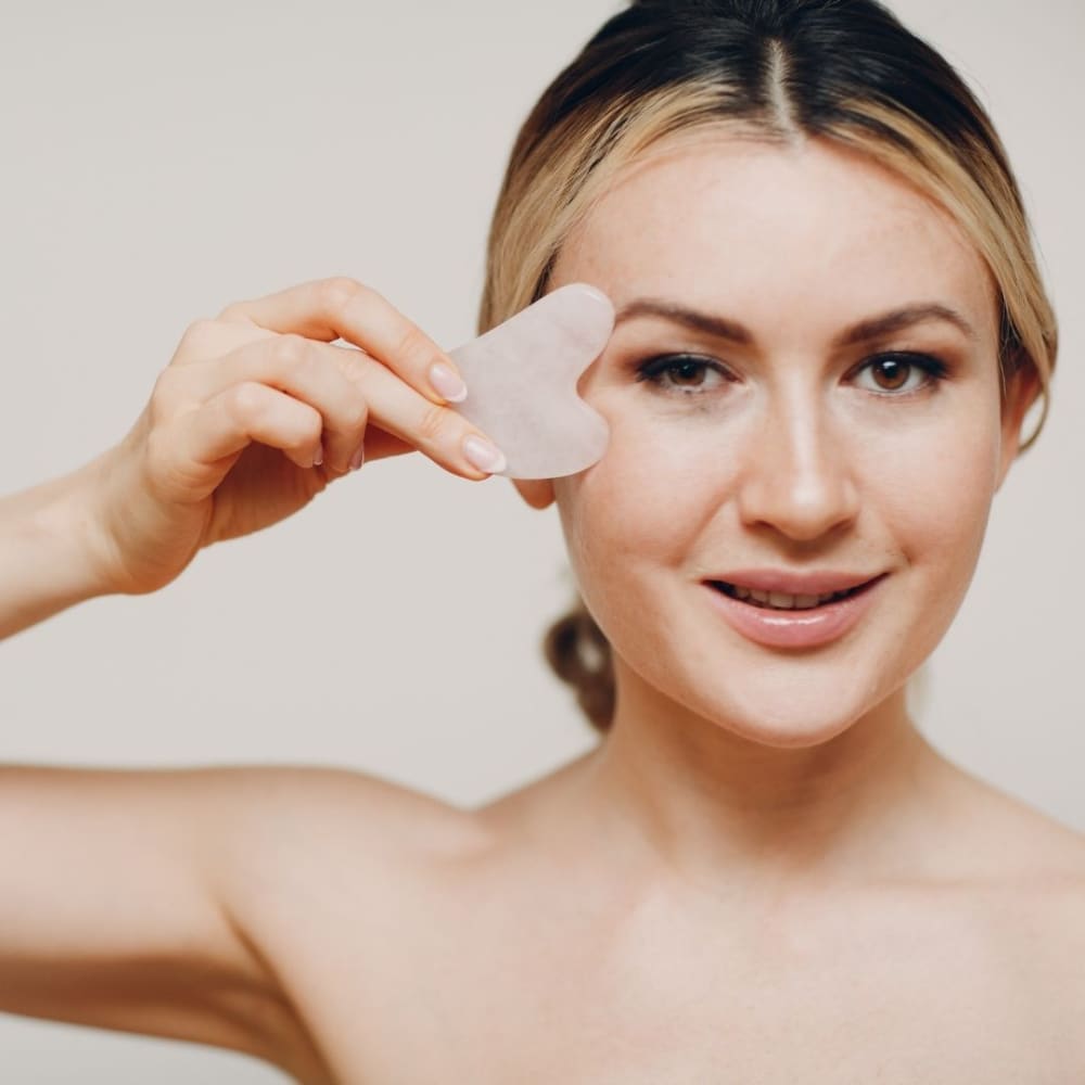 Rose Quartz Gua Sha Massager | Verified Sustainable by Brown Living™