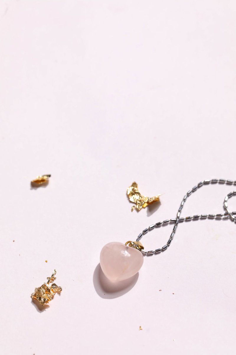 Rose Quartz Love Pendant – Womens Charms & Pendants on Brown Living™. SKU: Lamina - 18. Img 2.