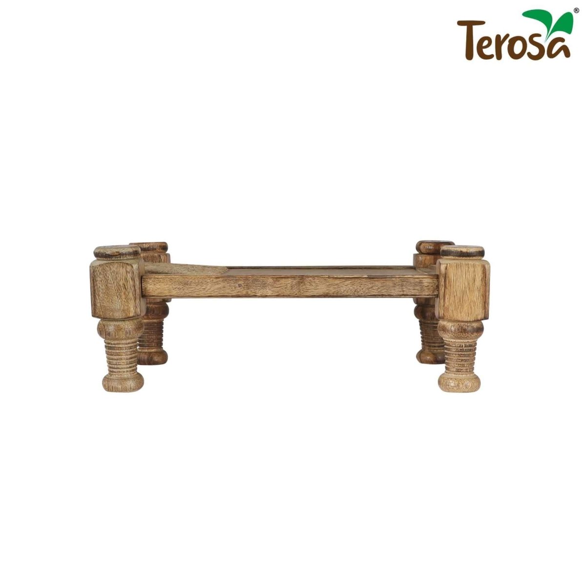 Rustic Manji Serving Tray - Std - 11x7.5x3.9inches - Indian Rosewood - Charpai Khaat | Verified Sustainable by Brown Living™