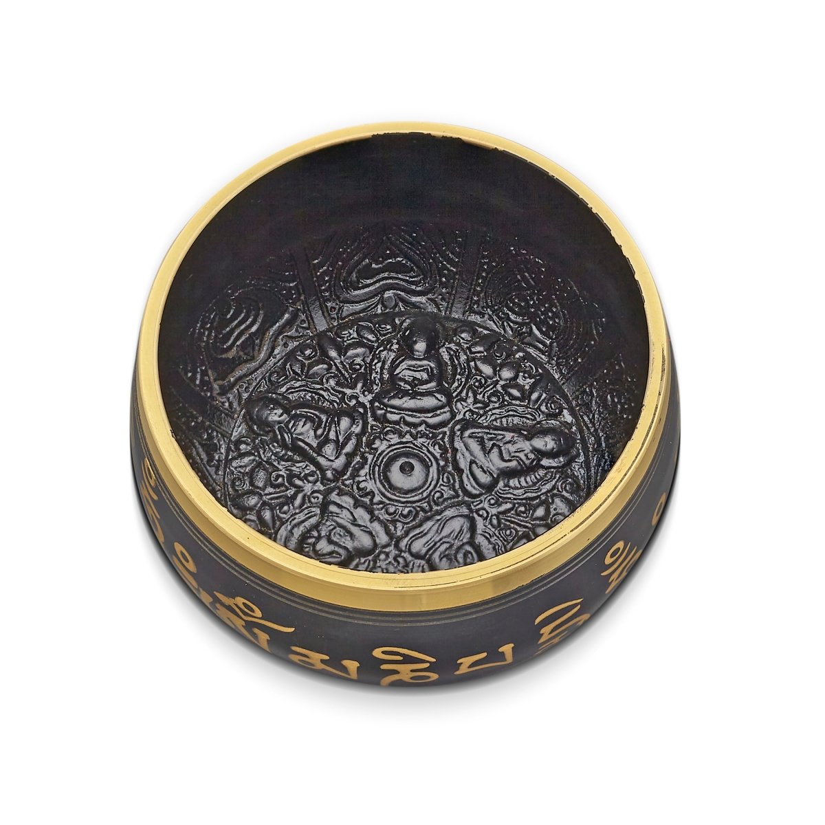 Sacred Mantra Black Bowl | 5.5 Inches | Verified Sustainable by Brown Living™