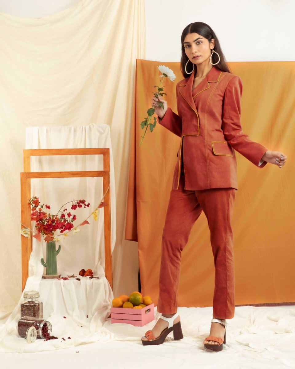 brown suit co ord