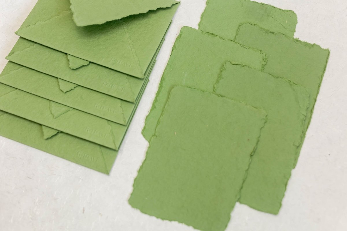 Send A Poem - Sage Green - Pack Of 5 Blank Card & Envelope – Greeting & Note Cards on Brown Living™. SKU: SR010. Img 3.