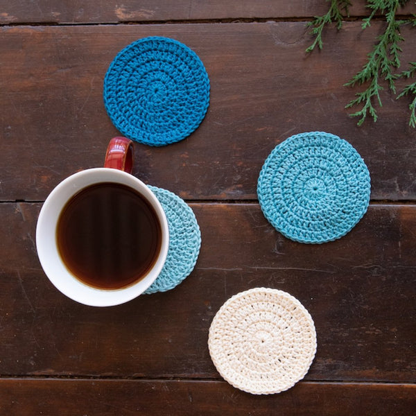 Buy Uma Blue Set of 4 Coasters | Shop Verified Sustainable Table Essentials on Brown Living™