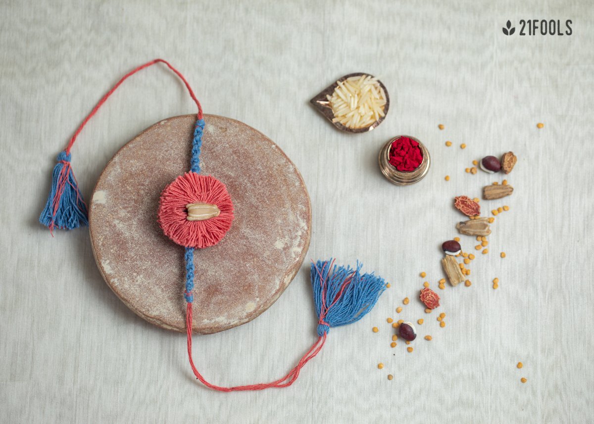 Shaam - Eco - friendly Plantable Rakhi embedded with seeds – Rakhi on Brown Living™. SKU: 172 - 08472 - 21FO - 303. Img 6.