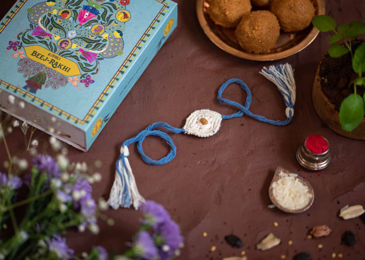 Shakarpara - Eco - friendly Plantable Rakhi embedded with seeds – Rakhi on Brown Living™. SKU: 172 - 08475 - 21FO - 306. Img 3.