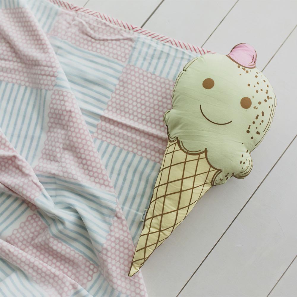 Shape Cushions - Ice Cream - Green Big – Pillow on Brown Living™. SKU: 249 - 16260 - MSY - ICECR - 00111 - Green. Img 1.