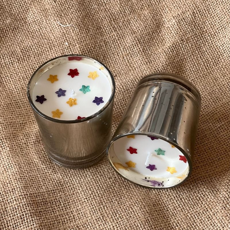 Shiny Silver Candles | Verified Sustainable by Brown Living™