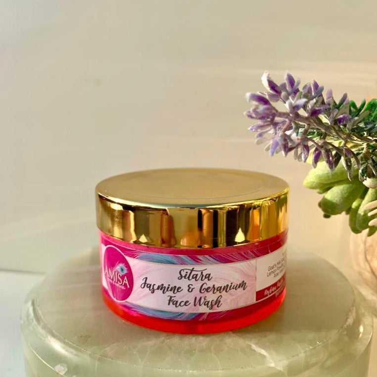 Sitara Jasmine and Geranium Face Wash – Face Wash on Brown Living™. SKU: AM1001. Img 1.