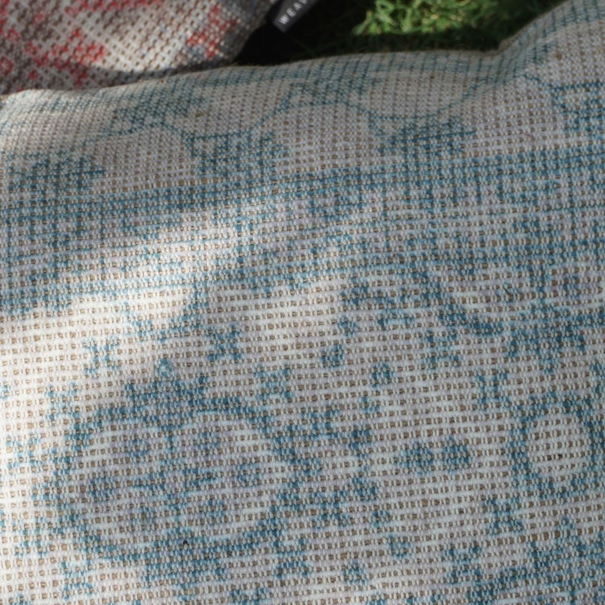 Sky Kilim Printed Jute Boho Cushion Cover 18X18 inches | Verified Sustainable by Brown Living™