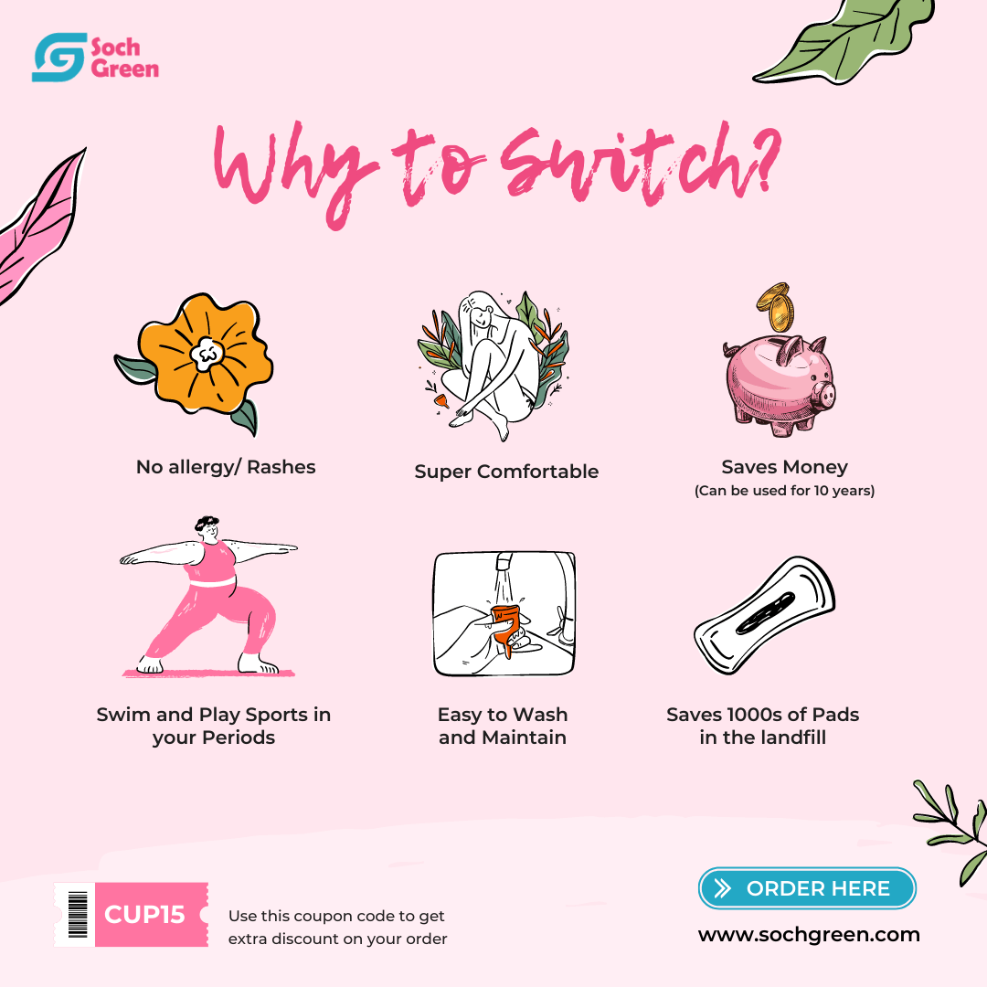 Reusable Silicone Menstrual Cup Women | FDA Approved | Verified Sustainable by Brown Living™