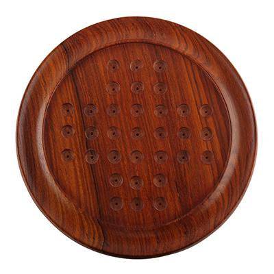 Buy Games Solitaire Board in Wood with Glass Marbles- 9 inch (Brown) | Shop Verified Sustainable Learning & Educational Toys on Brown Living™