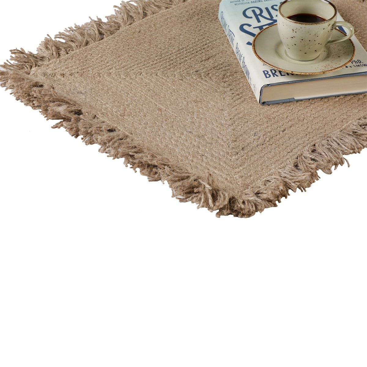 Sootli Jute Placemat With Fringes | Verified Sustainable by Brown Living™