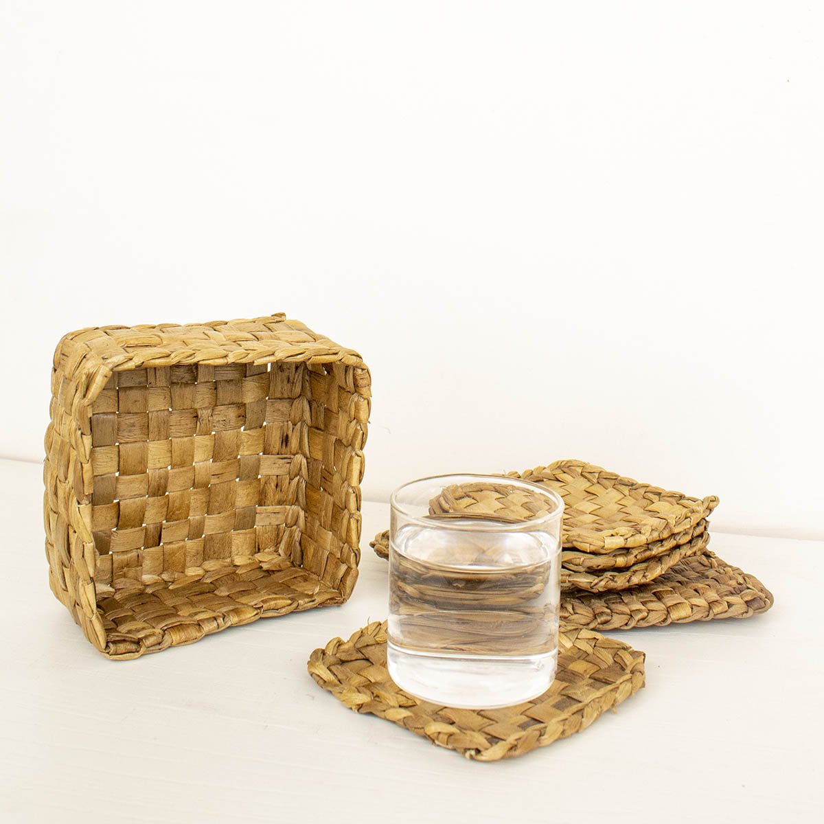 Square Weave Coasters - Set of 6 – Table Decor on Brown Living™. SKU: SC0111. Img 2.