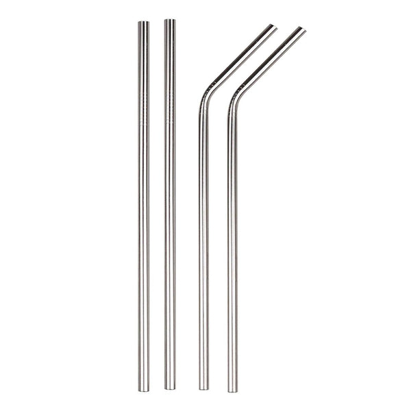 Buy Stainless Steel Straws (2 Straight + 2 Bent) | Shop Verified Sustainable Straw on Brown Living™